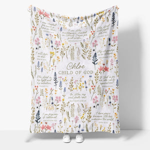 Christian Graduation Gift for Her, Personalized Scripture Blanket Class of 2026 College Grad Gift, Daughter Bible Verse Child of God Throw