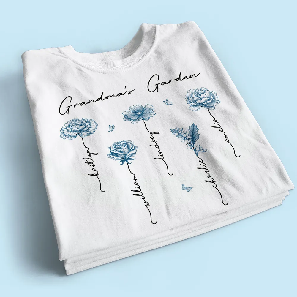 Grandma Mom's Vintage Garden - Personalized Apparel - Gift For Grandma, Mommy, Mother's Day, Birthday Gift