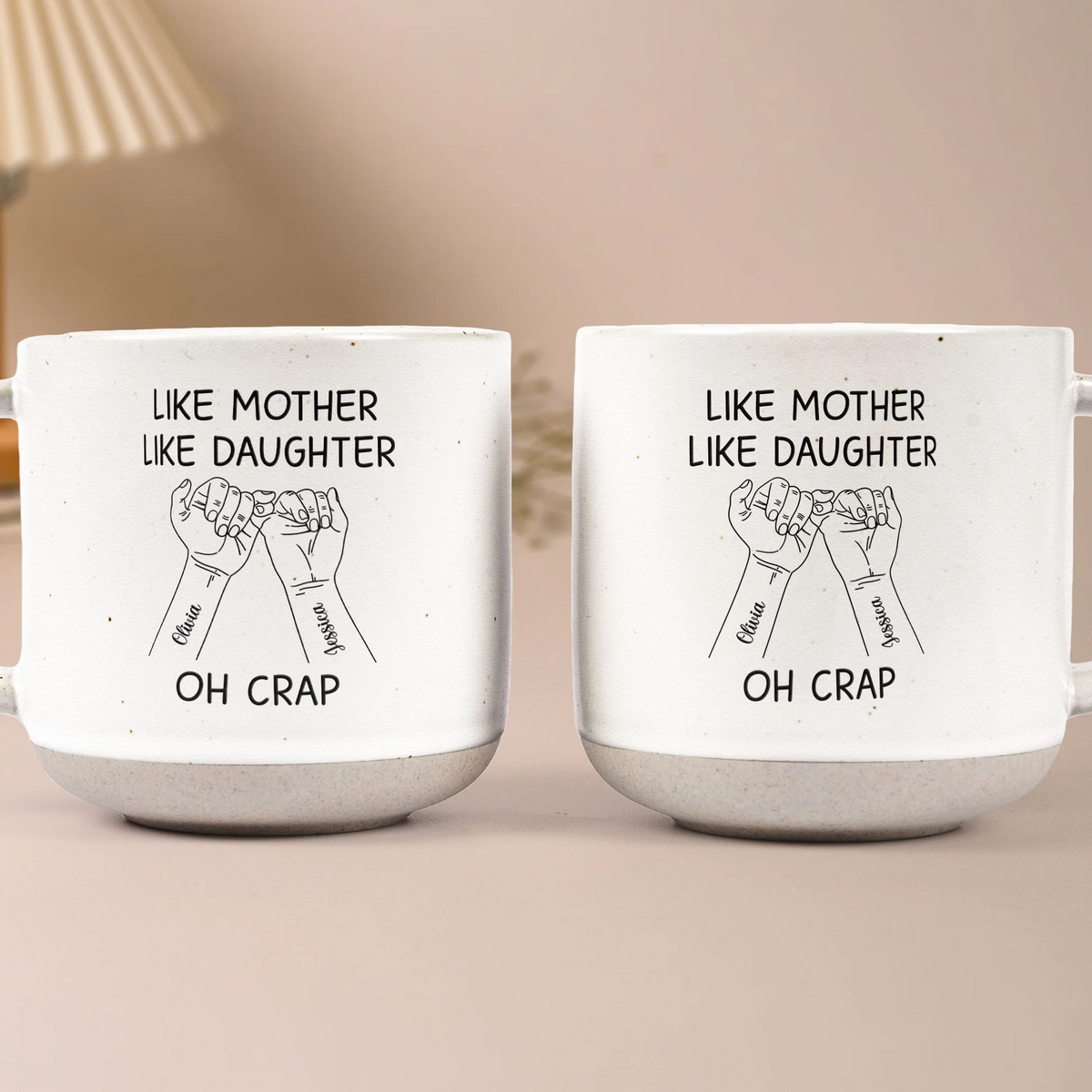 Like Mother Like Daughter Oh Crap - Personalized Pottery Mug - Mother's Day, Birthday Gift For Mom, Mother