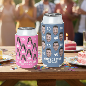 Personalized Can cooler, Funny birthday favors, 40th birthday, 30th birthday, 50th birthday