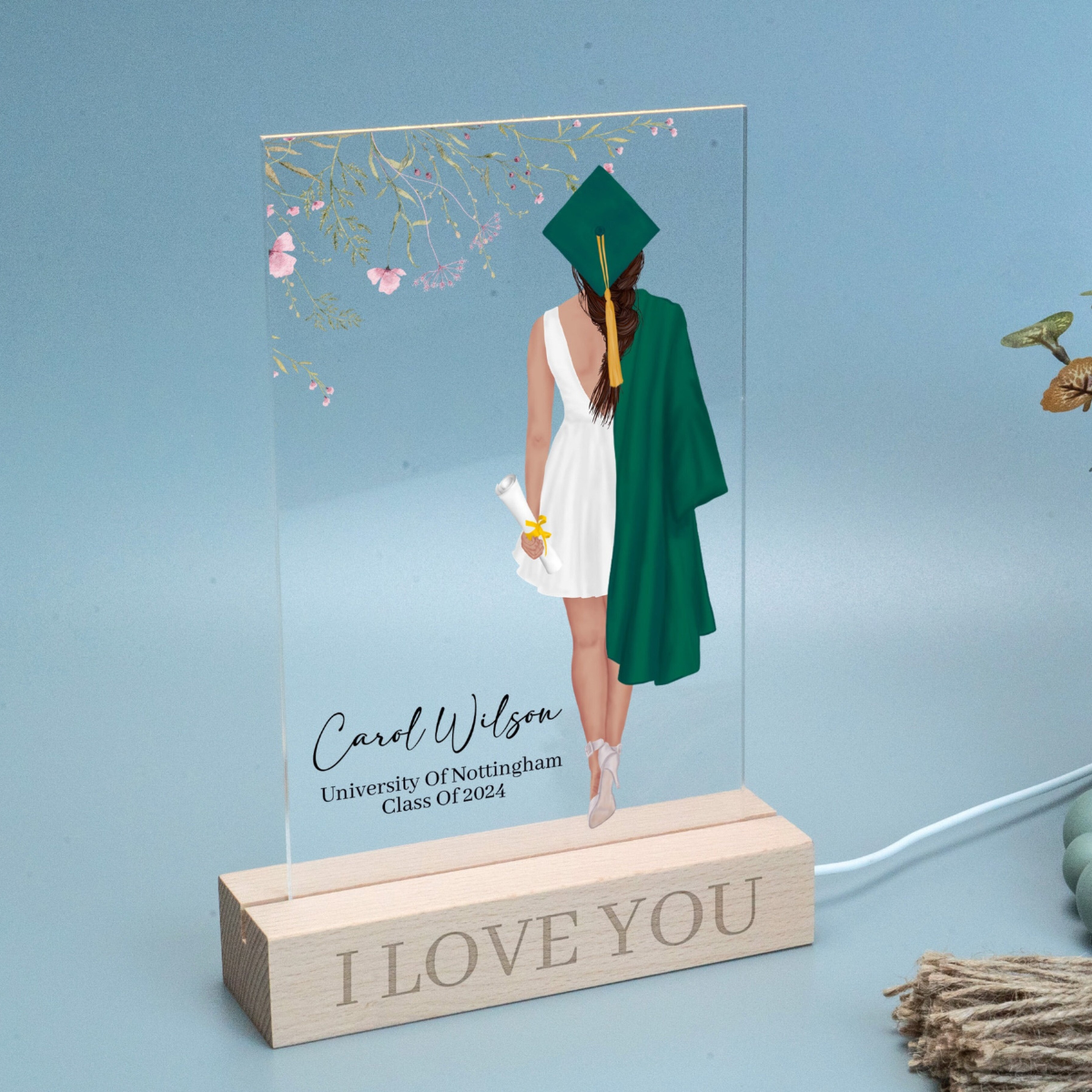 Personalized Graduation Gifts for Her, Acrylic LED Light, Grad Gift for Daughter, Class of 2026 Gift, Graduate Name Stand