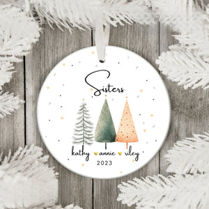 Three Sisters Christmas Tree - Personalized Ornament - Christmas Gift For Sisters