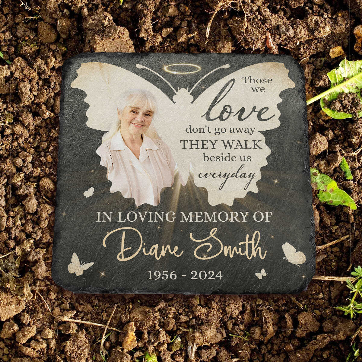 Butterflies Appear When Angels Are Near - Personalized Memorial Stone - Memorial Gift