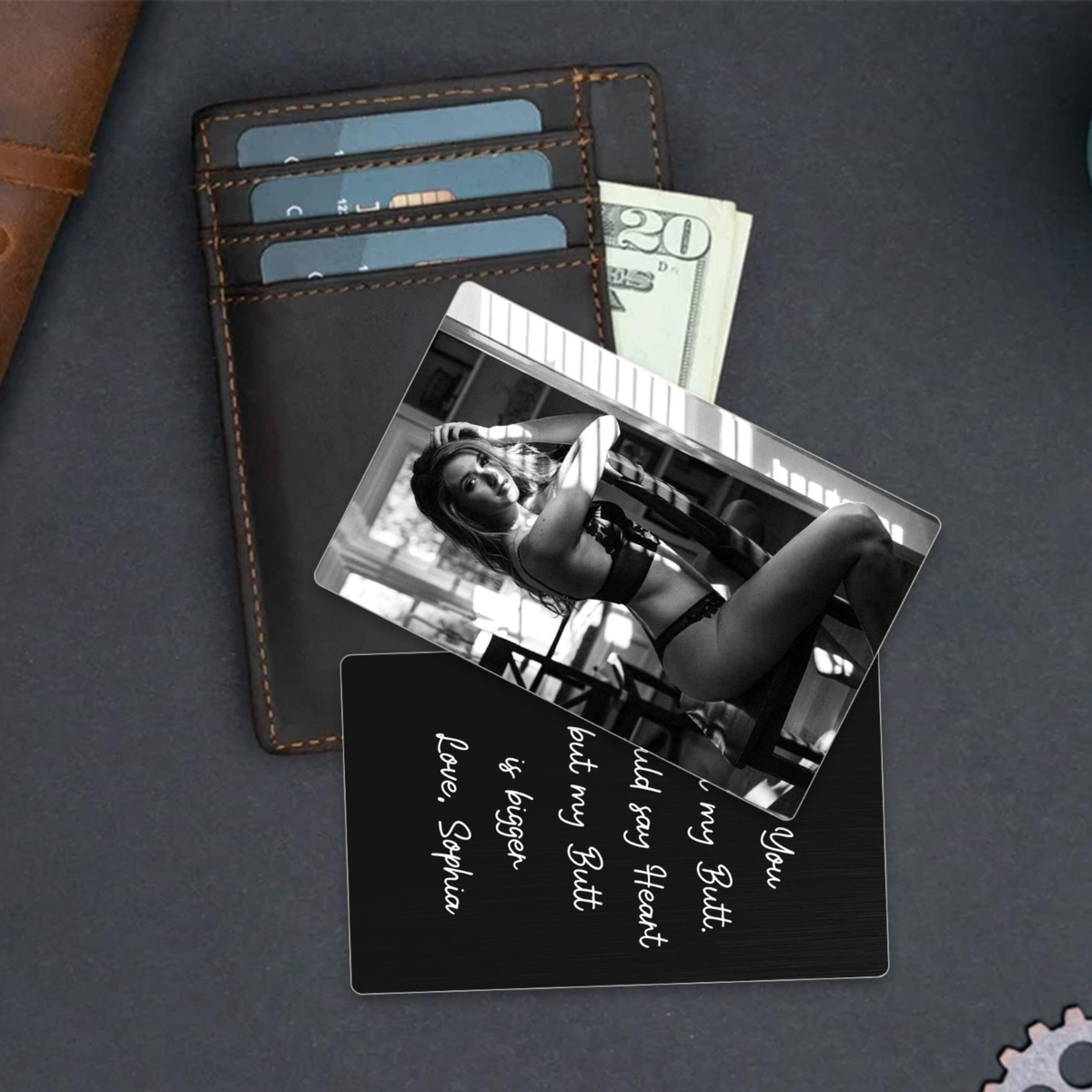 Custom Photo Metal Wallet Card For Him, Personalized Gift For Boyfriend, Photo Card Insert, Gift for Husband On Father's Day, Birthday Gift