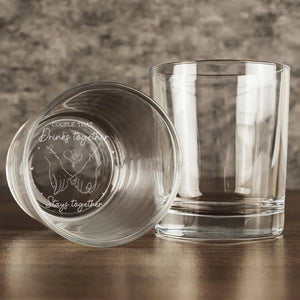 Couple That Drinks Together Stays Together - Personalized Whiskey Glass - Gift For Husband Wife