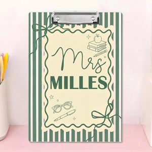 Teacher Clipboard with Name Customization Student Desk Organizer Classroom Decor Teacher Appreciation Gift School Office Supplies