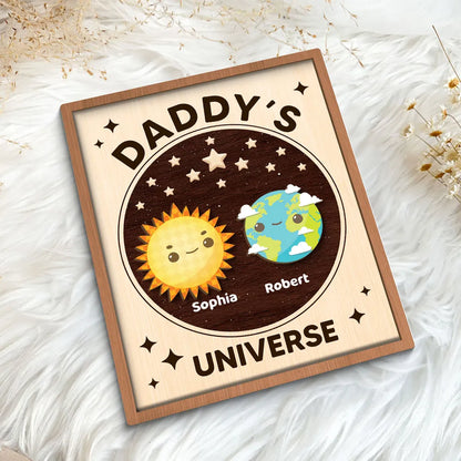 Daddy's Universe - Personalized Picture Frame - Father's Day Gift for Dad Papa