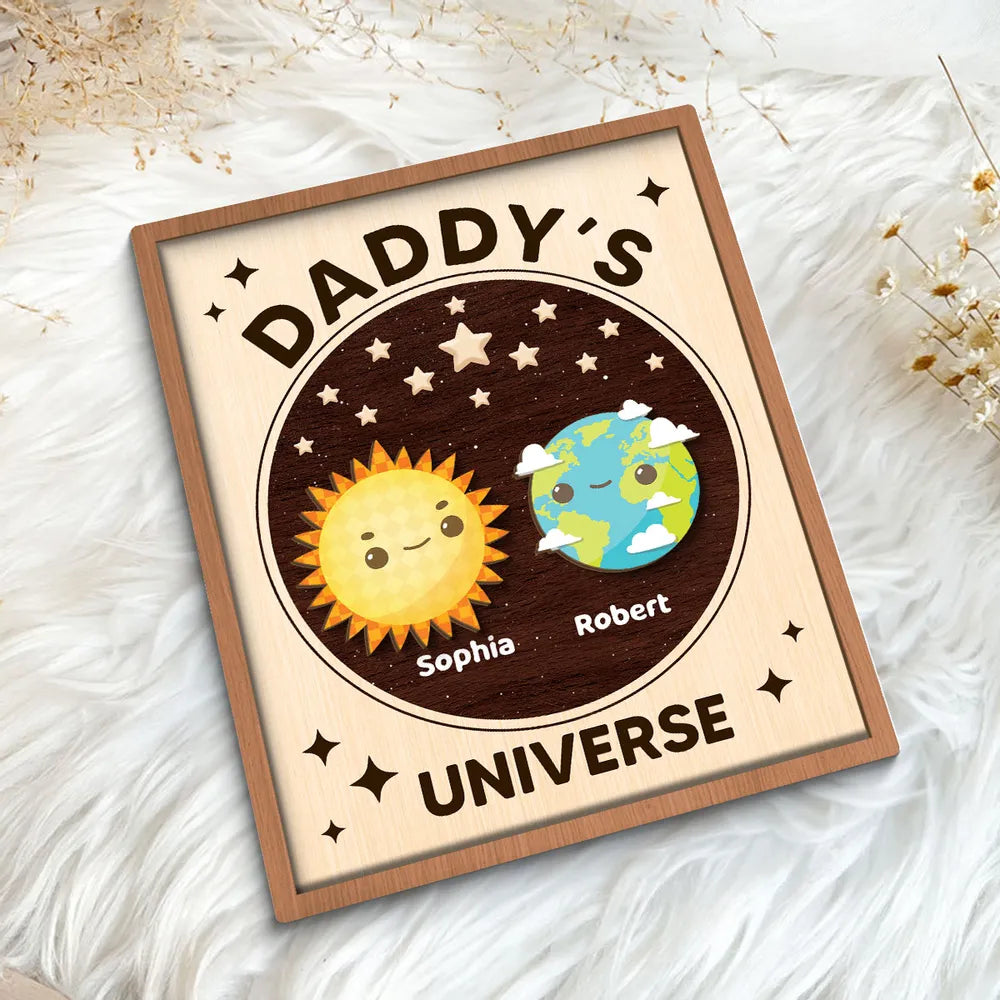 Daddy's Universe - Personalized Picture Frame - Father's Day Gift for Dad Papa