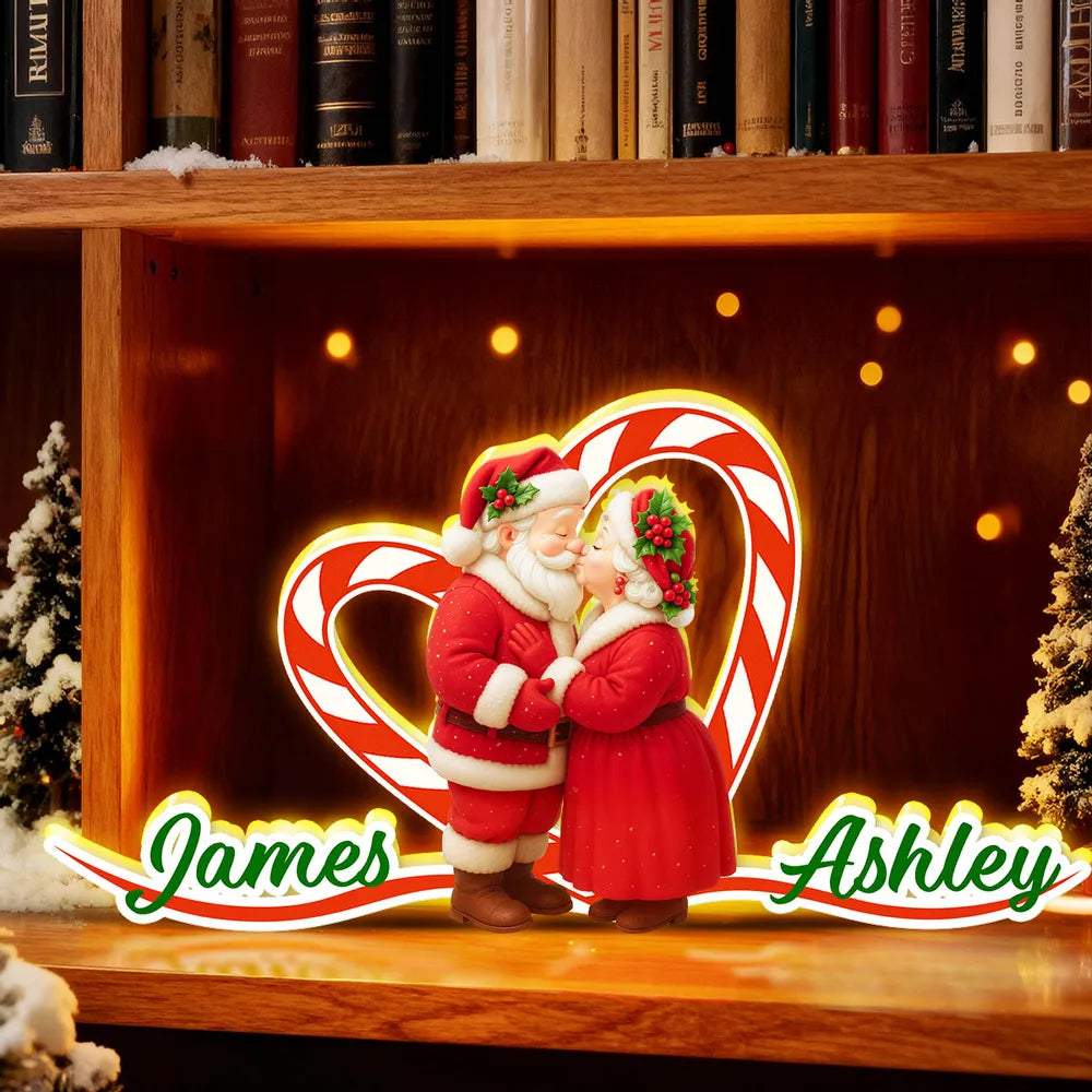 Santa Couple Growing Old Together - Personalized Light Box - Christmas Gift For Couples