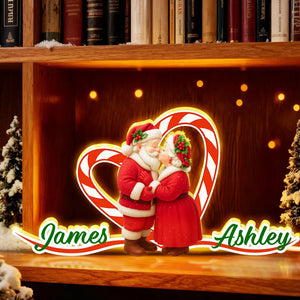 Santa Couple Growing Old Together - Personalized Light Box - Christmas Gift For Couples