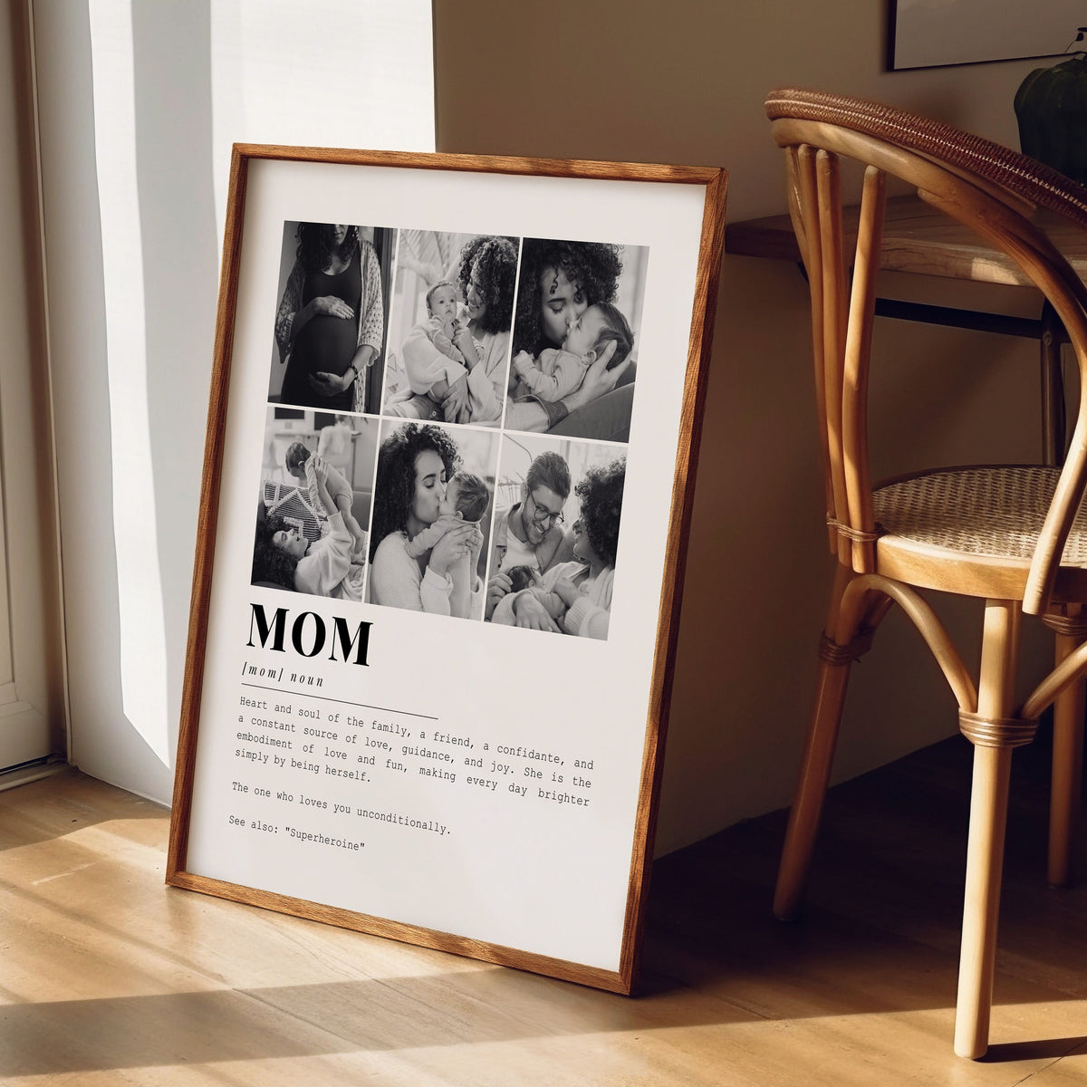 Mom Definition Upload Photo - Personalized Canvas - Gift For Mother, Mom, Mother's Day Gift
