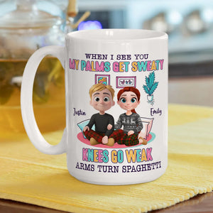 When I See You My Palms Get Sweaty - Personalized Mug - Anniversary Gift, Valentine's Day Gift For Couple