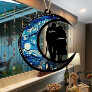 From Our First Kiss Till Our Last Breath - Personalized Suncatcher Ornament - Gift For Couple