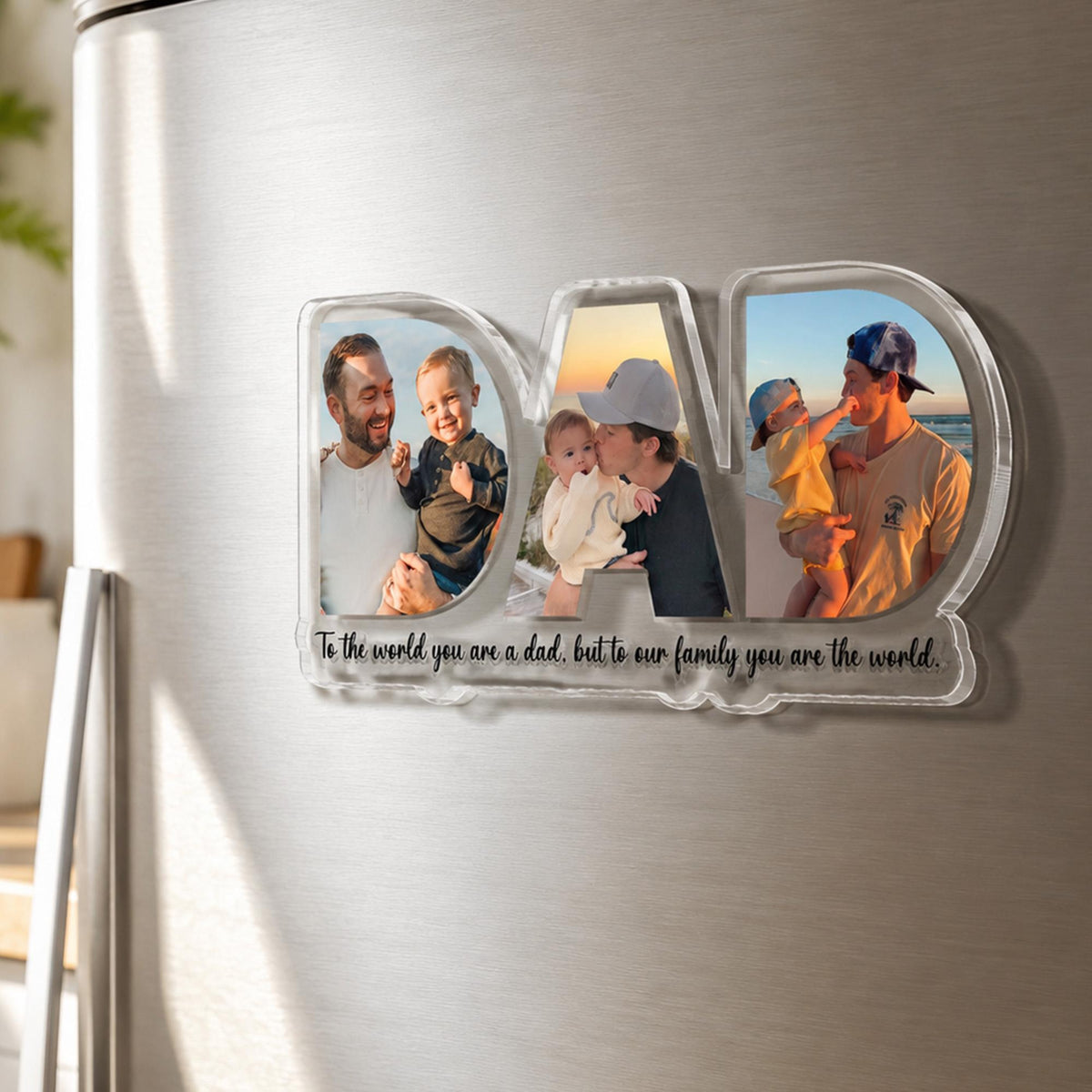 Personalized Dad Papa Magnet With Picture, Custom Dad And Kids Photo Magnet, Fathers Day Gift For Dad, Papa, Gift For Husband, New Dad Gift