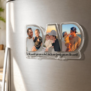 Personalized Dad Papa Magnet With Picture, Custom Dad And Kids Photo Magnet, Fathers Day Gift For Dad, Papa, Gift For Husband, New Dad Gift