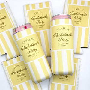 Personalized Coastal Bachelorette Can Cooler, Custom Can Cooler, Beach Bachelorette Party, Custom Party Favors
