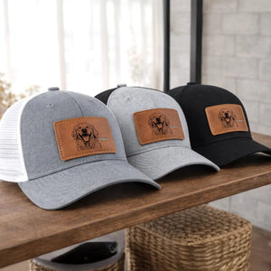 My Dog Squad - Personalized Leather Label Net Hat - Gift For Dog Dad, Dog Lovers, Father's Day Gift