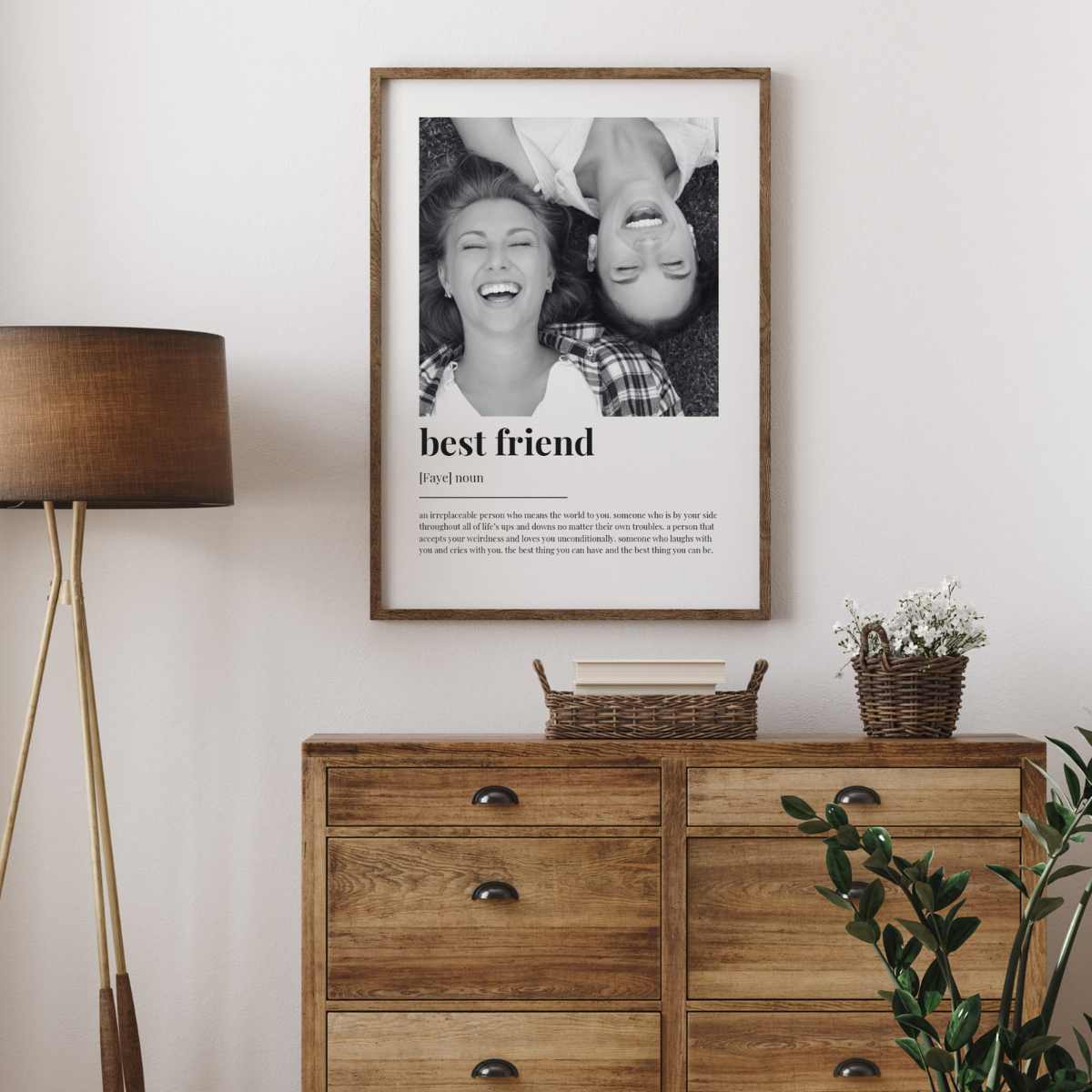 Best Friend Definition Canvas, Wall Art Decor, Best Friend Gift, Photo Definition Canvas, Custom Gift With Photo