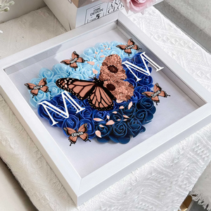 Mom Butterfly - Custom Flower Frame Box - Gift For Mom, Mother's Day Gift