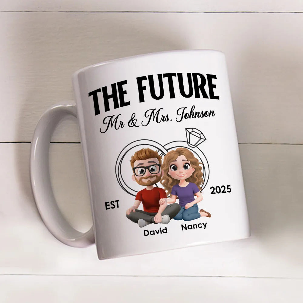 The Future Mr & Mrs - Personalized Mug - Anniversary Gift For Couple, Valentine's Day Gift