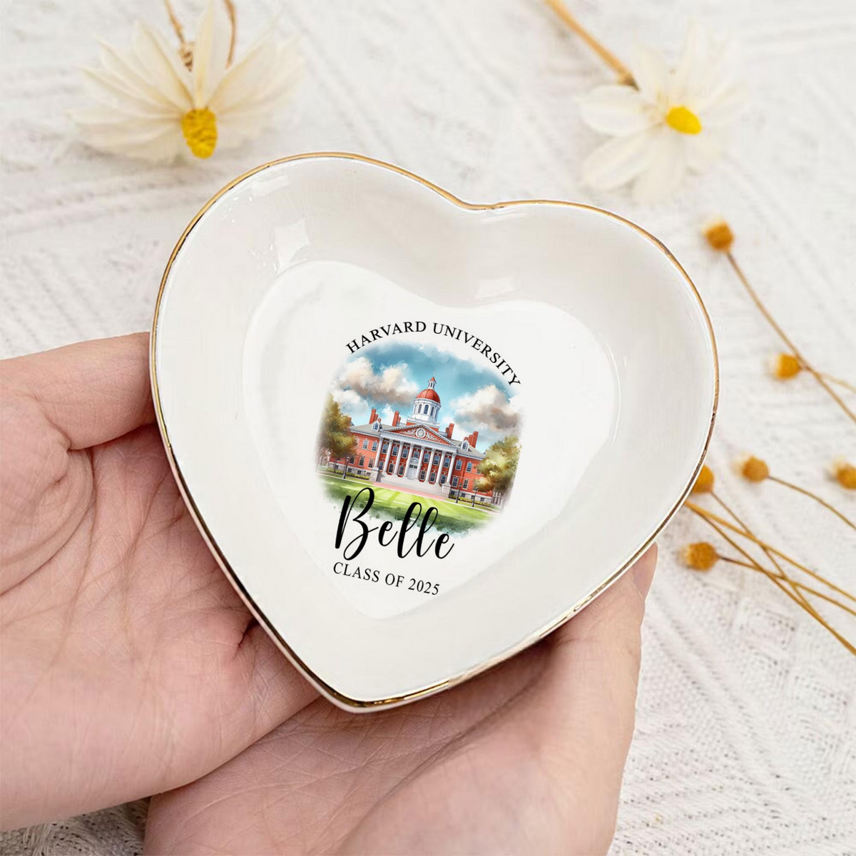 Personalized University Photo Jewelry Dish, Class Of 2026, Back to School Gift For Her, Senior 2026 Gift, Custom Trinket Dish, Her Grad Gift