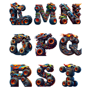 Alphabet Monster Truck - Personalized Acrylic Shaped Ornament - Gift For Kids, Christmas Gift