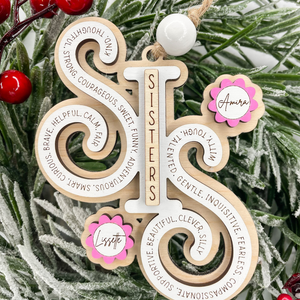 Personalized Sisters Christmas Ornament, Sibling Christmas ornament, Best Friend Christmas Ornament, Sister Keepsake Christmas gift