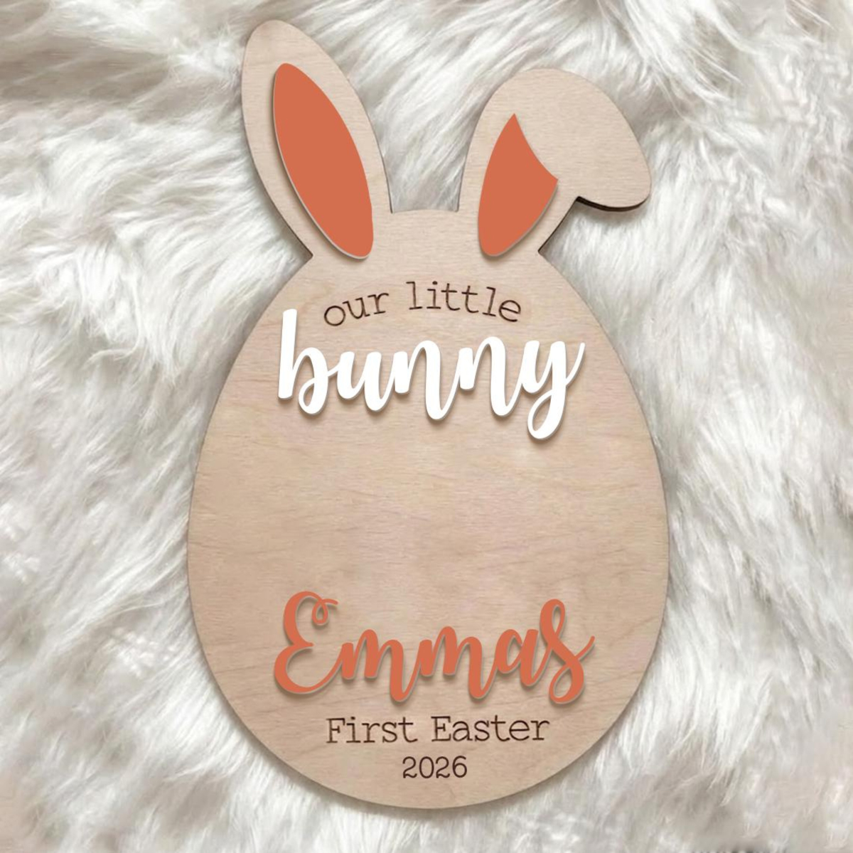 Custom Easter Bunny Footprint Sign, Baby's First Easter Footprint Sign, My First Easter Craft Bunny Footprint Easter Keepsake Board For Baby
