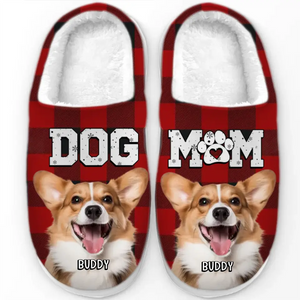 Custom Photo Fur Dad Fur Mom - Personalized Fleece Slippers - Christmas Gift For Pet Owners, Pet Lovers