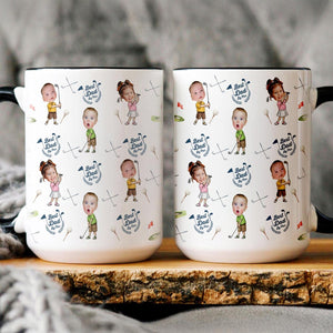 Personalized Dad Golf Mug: Custom Baby Face Golf Mug, Funny Dad By Par Gift from Kids, Father's Day Gift for Husband