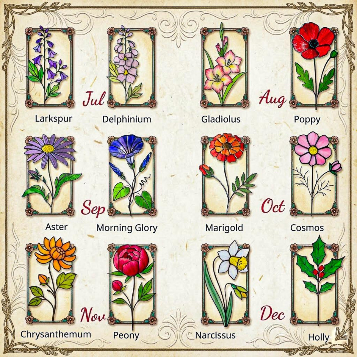 Personalized Birth Month Flower Acrylic Spinning Standee, Acrylic Flower Decor, Mother's Day Gift, Birth Month Flowers Gift For Her