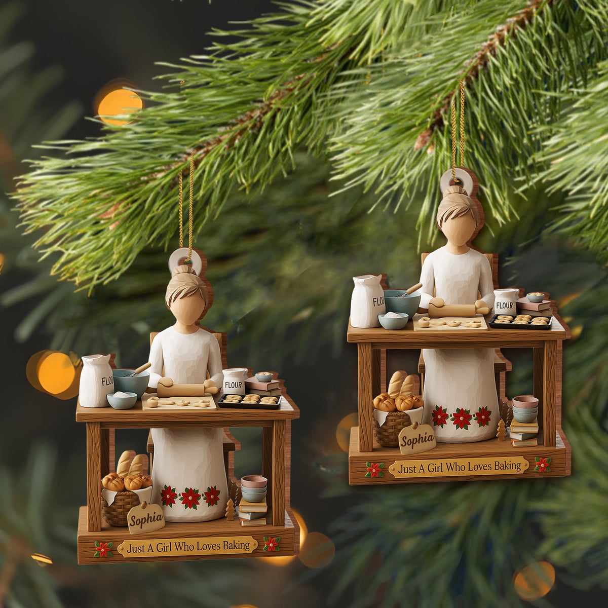 Just A Girl Who Loves Baking, Personalized Ornament, Gift For Bakers And Home Chefs
