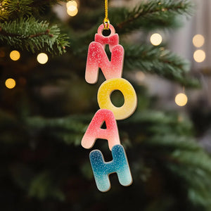 Custom Candy Letter Ornament - Personalized Shaped Ornament - Christmas Gift For Family