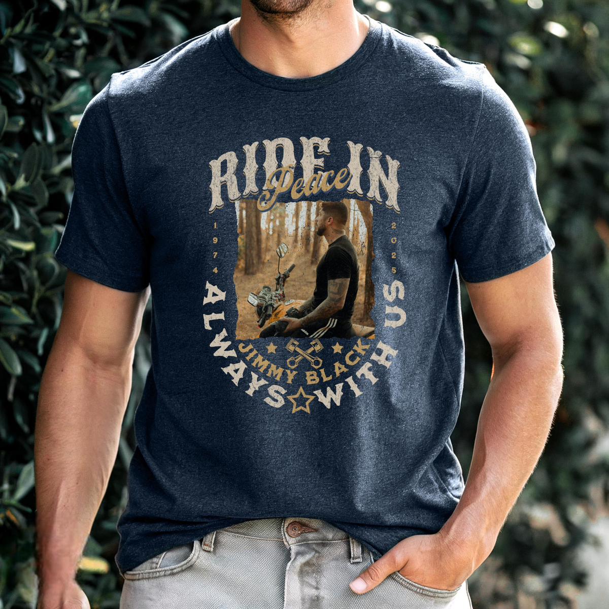 Ride In Peace Always With Us Shirt, Custom Funeral Photo Shirt, Rest In Peace Memory Shirt, Remembrance Shirt, Custom Last Photo Shirt