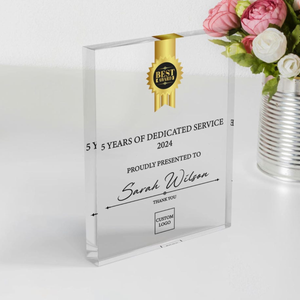 Personalized Acrylic Award Plaque: Custom Corporate Employee Recognition