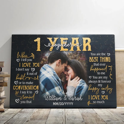 When I Tell You I Love You, 1st Anniversary Gift, Personalized Photo Canvas Prints, Gifts For Couples
