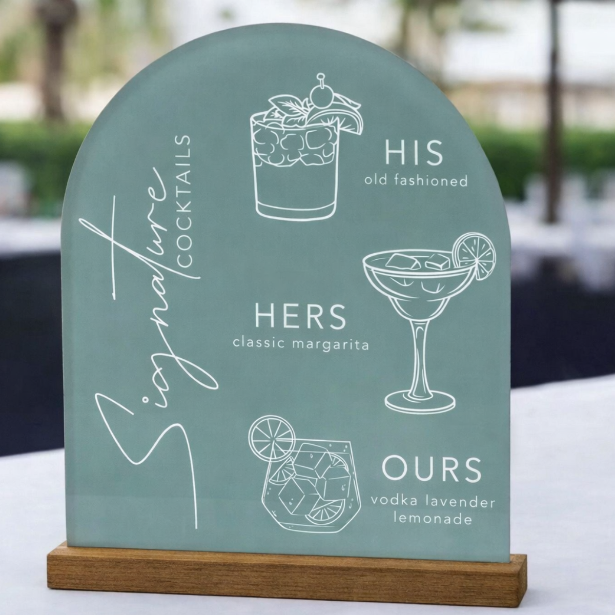 Our Favorite Drink Acrylic Plaque, Personalized Acrylic Signature Cocktail Wedding Bar Sign, Wedding Decor