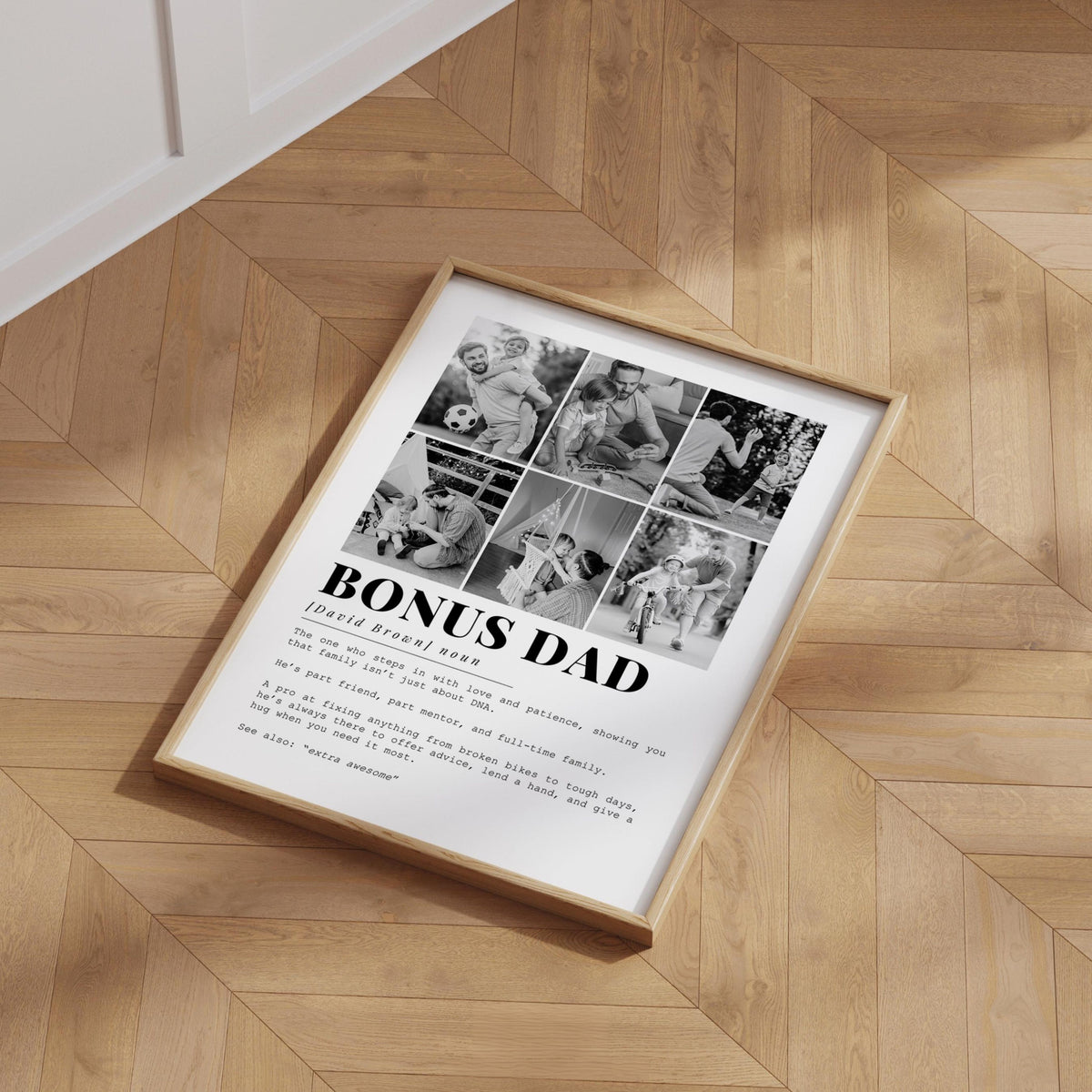 Bonus Dad Definition - Personalized Canvas - Wall Art for Dad, Father's Day Gift, Bonus Dad Gift. Gifts for Stepdad
