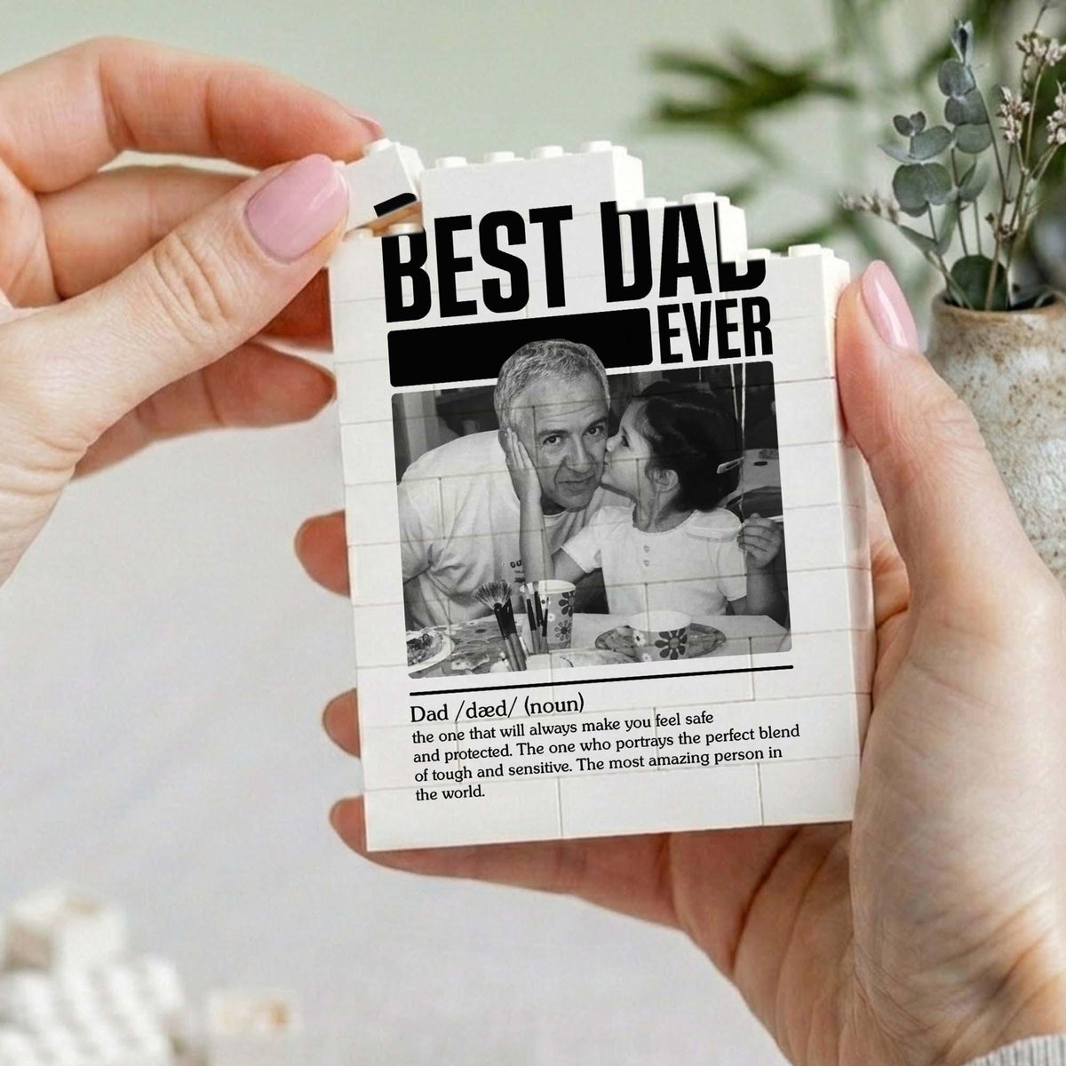 Best Dad Ever Photo Building Block, Custom Puzzle Dad Picture Gift, Personalized Father's Day Gift, Gift For Dad