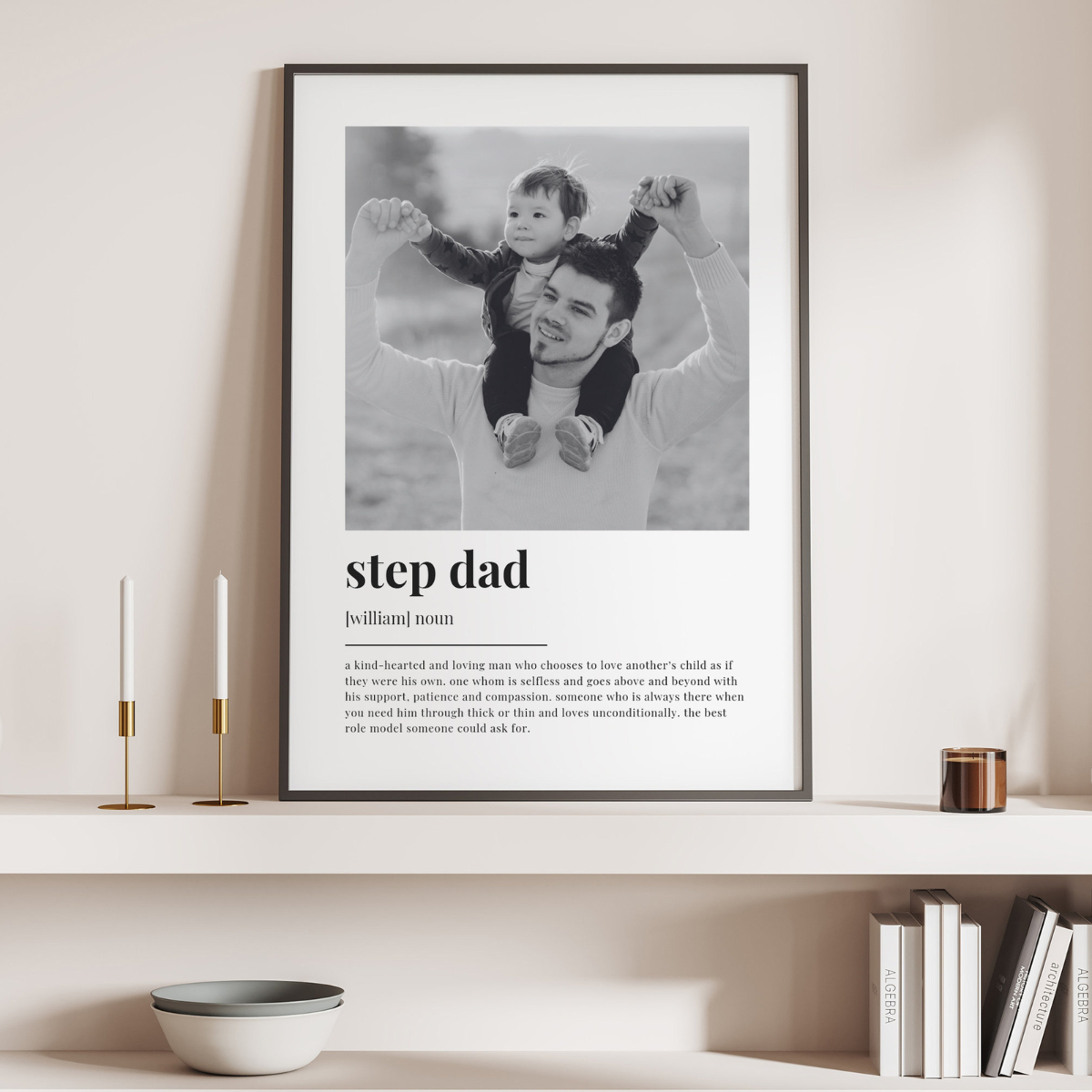 Step Dad Definition Print, Wall Art Print, Step Dad Gift, Step Dad Print, Photo Definition Print, Custom Gift With Photo