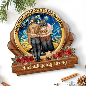 Annoying Each Other For Years And Still Going Strong - Personalized Wooden Plaque - Anniversary Gift For Couple, Valentine's Day Gift