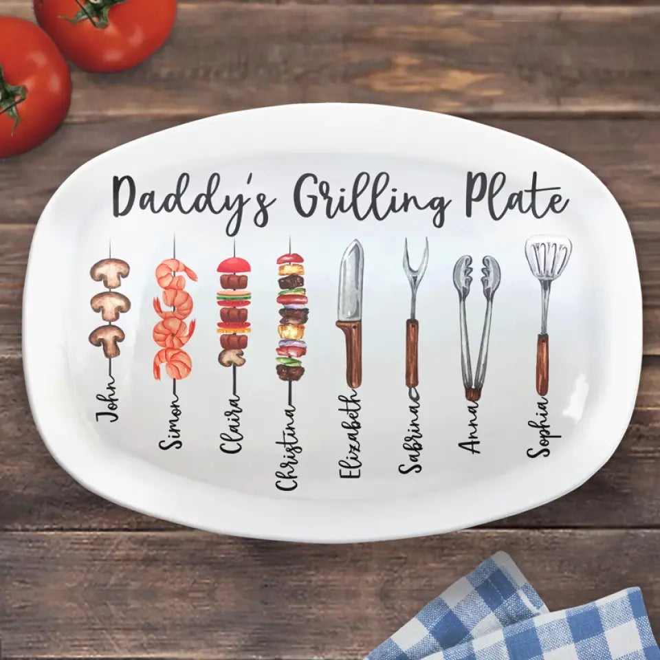 Daddy's Grilling Stuffs - Personalized Platter - Gift For Dad, Grandpa, Father's Day