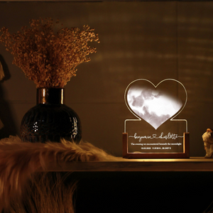 Personalized Moon Phase Desk Name Plate Night Light, Unique Couples Gift, Custom Night Sky, Couple Gift Ideas, Special Date