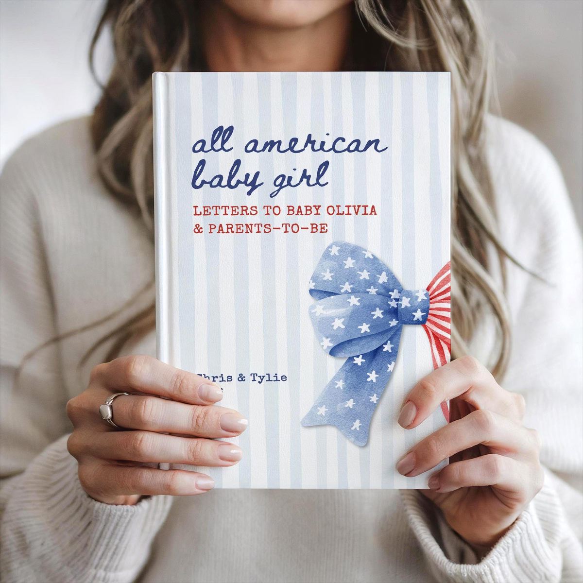 All American Baby Girl Shower Letter Notebook, Custom USA Baby Sprinkle Guest Book, Letters to Baby Patriotic Americana Baby Shower Book