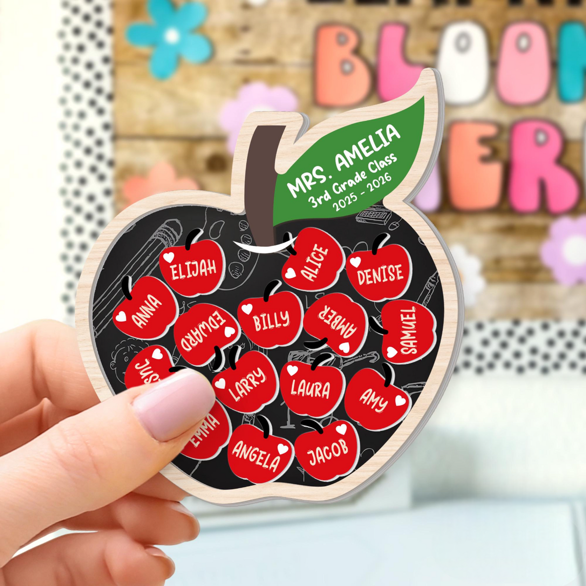 Custom Teacher Apple Magnet 3D, Teacher Gifts, Back To School Gifts, Teacher Name Magnet, Teacher Shaker Magnet, Thank You Teacher Gifts