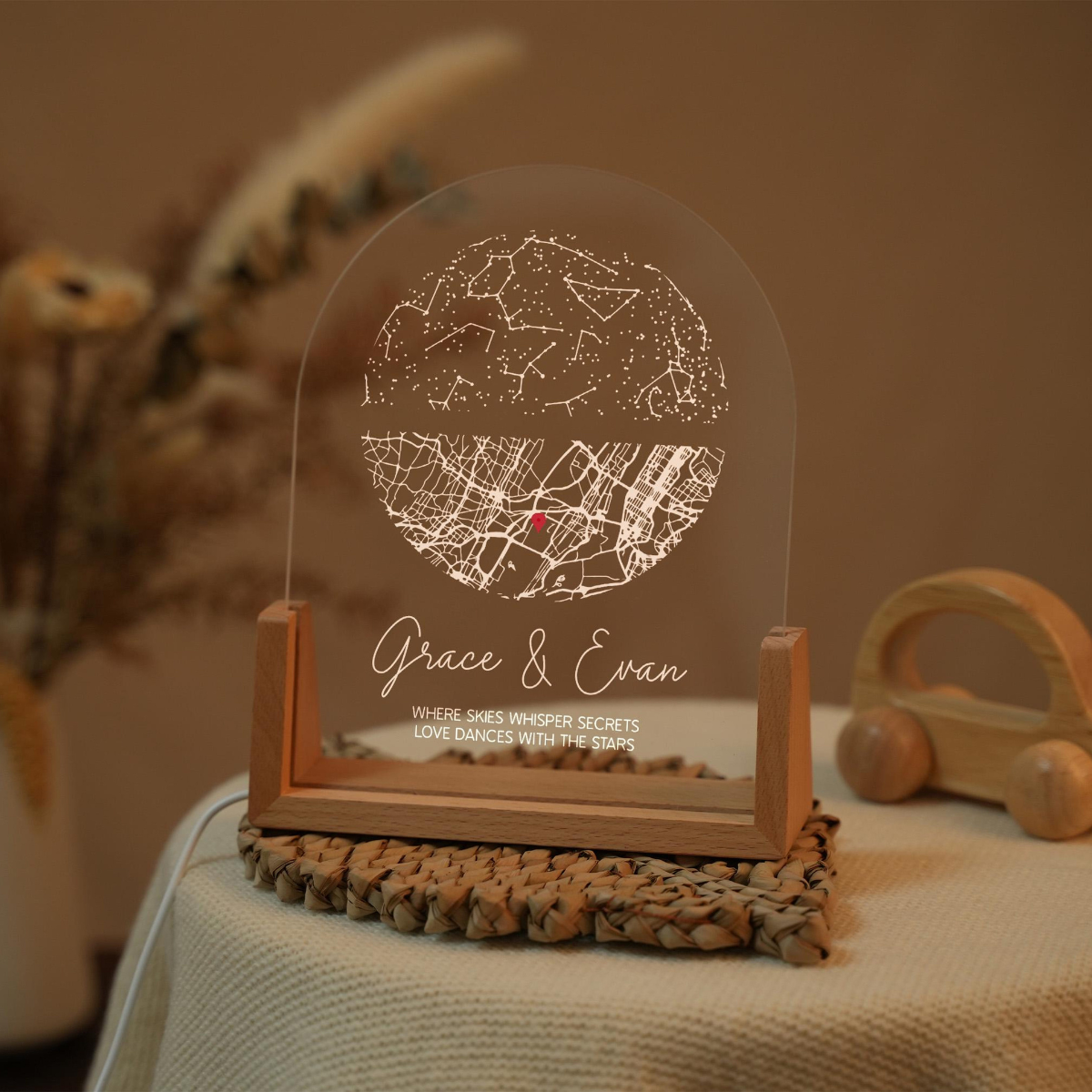 Personalized Star Chart & Map, Star Map Night Light, Anniversary Gift, Gift for Boyfriend Girlfriend, Valentine's Day Gifts For Couple