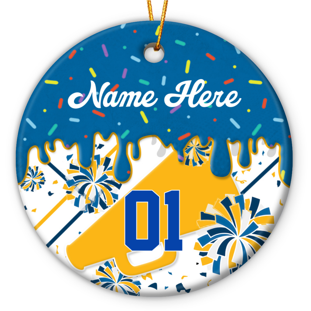 Personalized Cheerleader Ornament, Custom Name & Number Cheerleading Gift, Cheerleader Christmas Ornament, Cheerleader Keepsake Gift