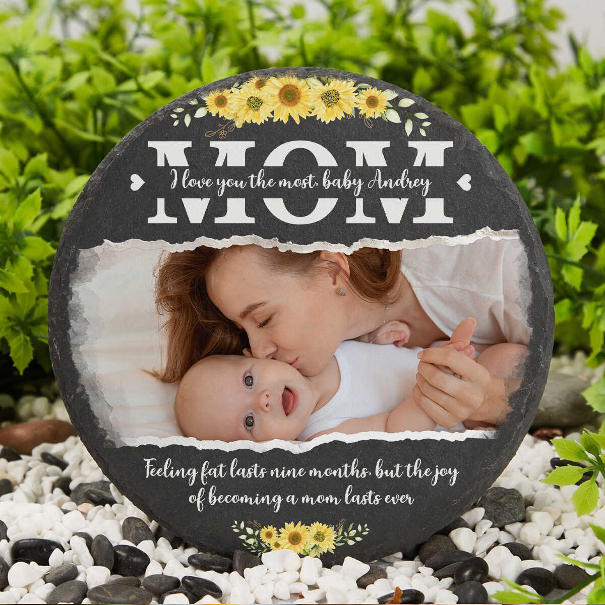 I Love You The Most - Personalized Garden Stone - First Mother's Day Gift, Gift For New Mom