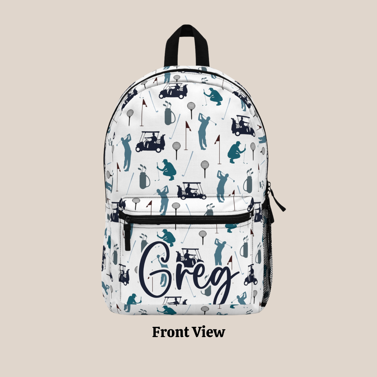 Personalized Golf Golfer Backpack, Teen Sport Back To School Bookbag, Custom Name Schoolbag, Birthday Gift