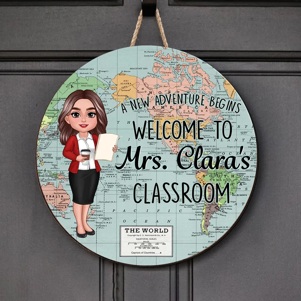 A New Adventure Begins - Personalized Wooden Sign - Gift For Teacher, Back To School